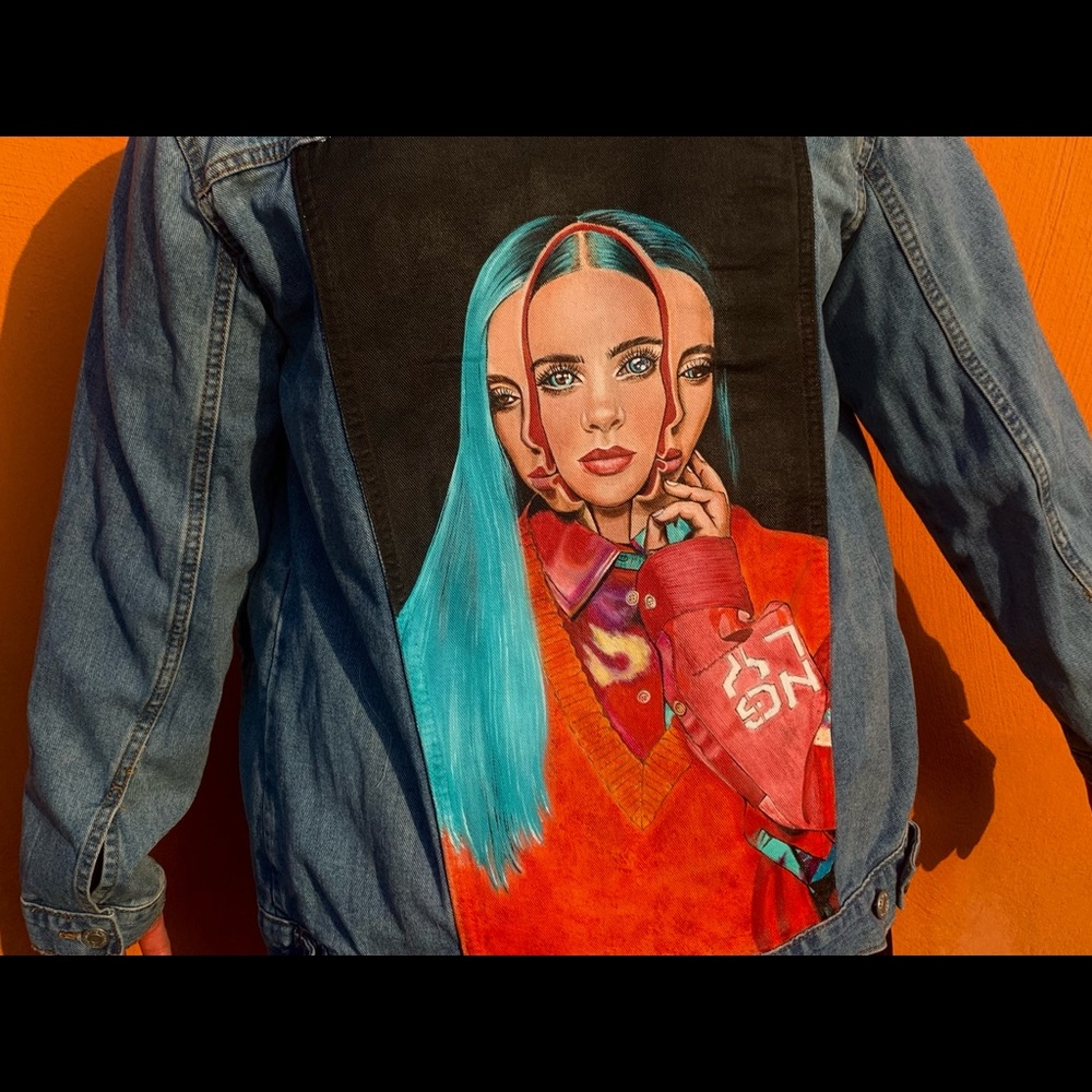 Hand painted billie eilish jacket